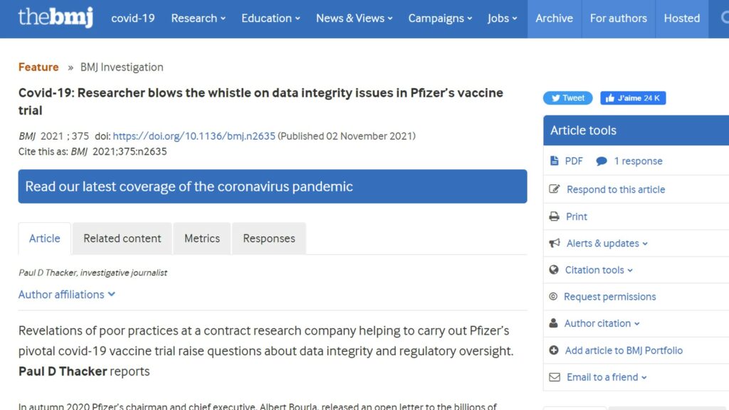 L'enquête publiée dans la revue The BMJ. // Source : The BMJ