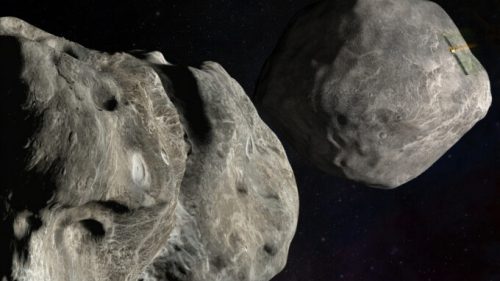 La sonde DART dirigée vers l'astéroïde, illustration. // Source : NASA/Johns Hopkins APL