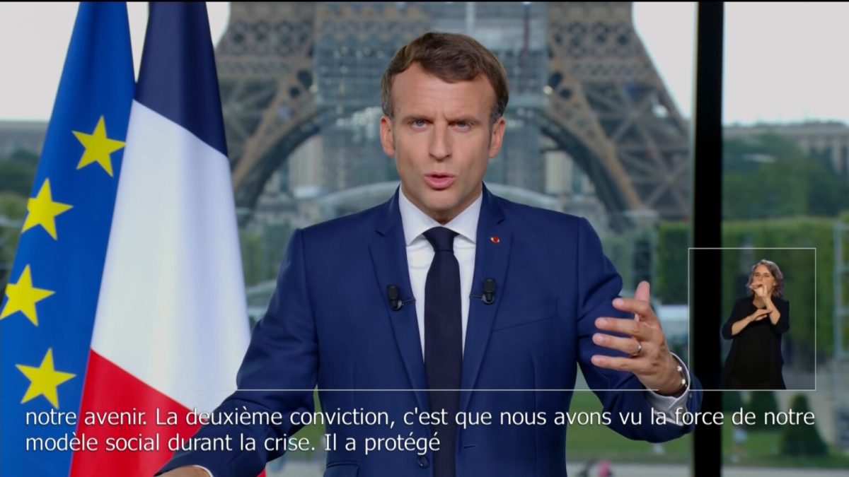 Emmanuel Macron le 12 juillet 2021 // Source : YouTube / Emmanuel Macron