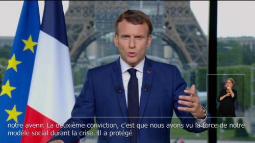 Emmanuel Macron le 12 juillet 2021 // Source : YouTube / Emmanuel Macron