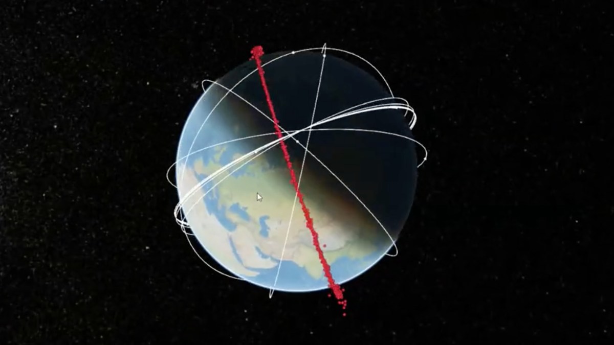 La trajectoire des débris // Source : EUSST