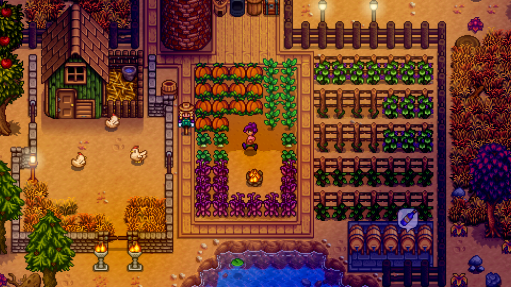 Dans Stardew Valley, on peut rencontrer l'amour, ou devenir la meilleure amie des poules. // Source : ConcernedApe Dans Stardew Valley, on peut rencontrer l'amour, ou devenir la meilleure amie des poules. // Source : ConcernedApe
