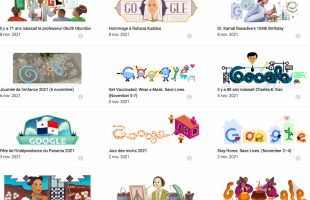 Plusieurs doodles de Google. // Source : Capture d'écran Google