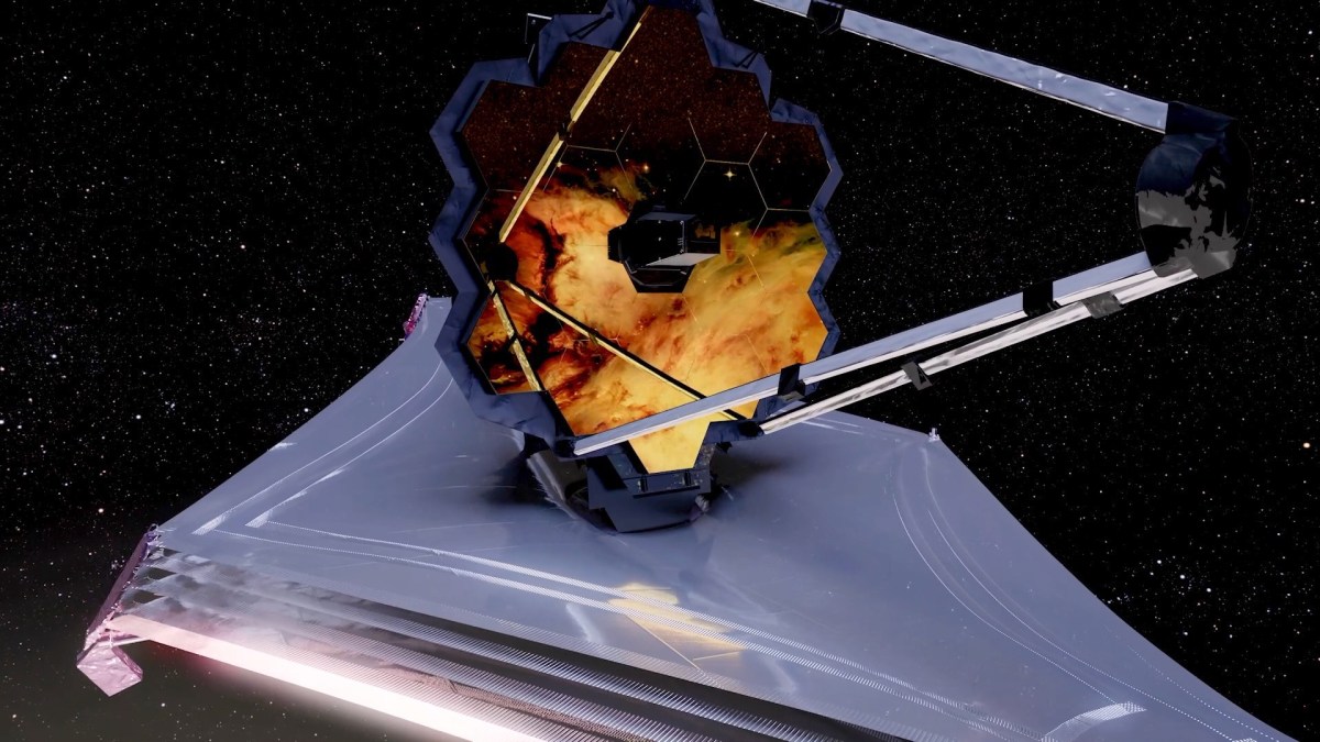 Représentation du JWST dans l'espace. // Source : NASA's Goddard Space Flight Center