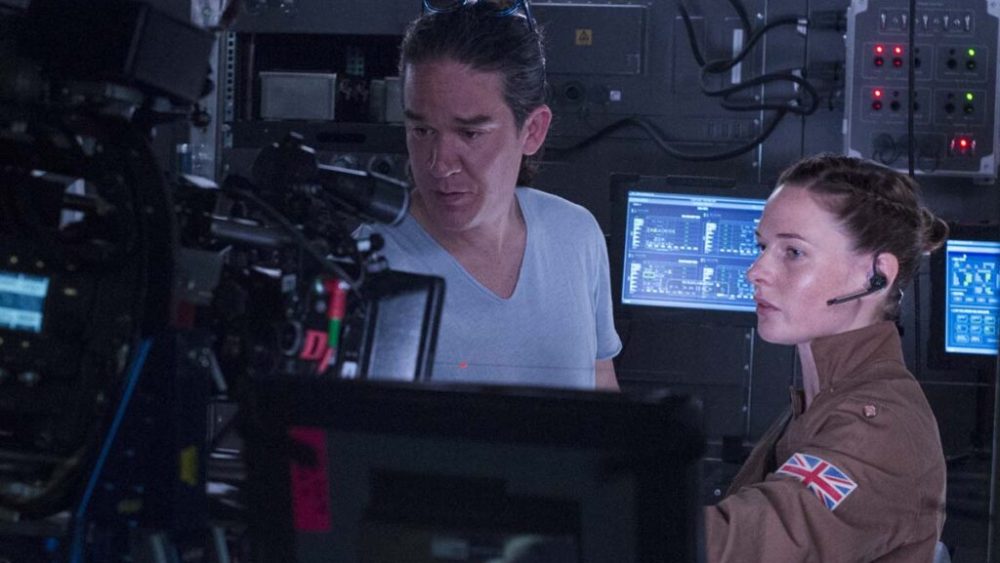Direcotr Daniel Espinosa and Rebecca Ferguson on the set of Columbia Pictures' LIFE.