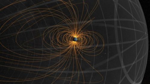 Champ magnétique de Neptune. // Source : https://svs.gsfc.nasa.gov/4145