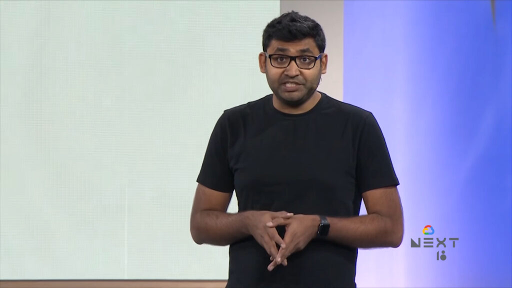 Parag Agrawal lors d'une conférence avec Google Cloud en 2018 // Source : Google Cloud / youTube