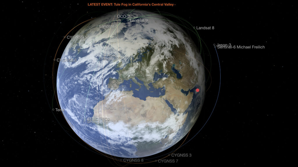 Les satellites de la Nasa qui survolent le globe // Source : Nasa