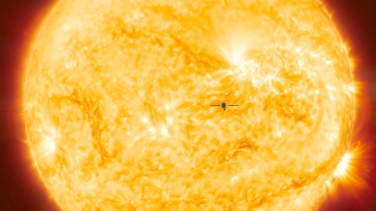 Solar Orbiter face au Soleil. // Source : ESA/ATG medialab