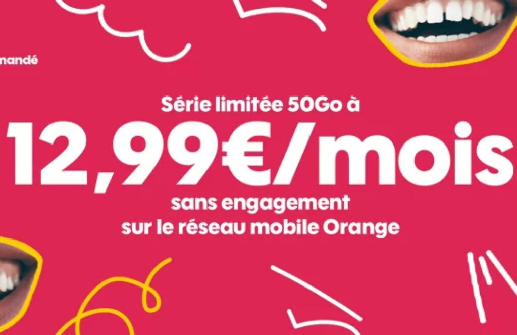 Illustration du forfait 50 Go à 12,99 €/mois // Source : Sosh. Illustration du forfait 50 Go à 12,99 €/mois // Source : Sosh.