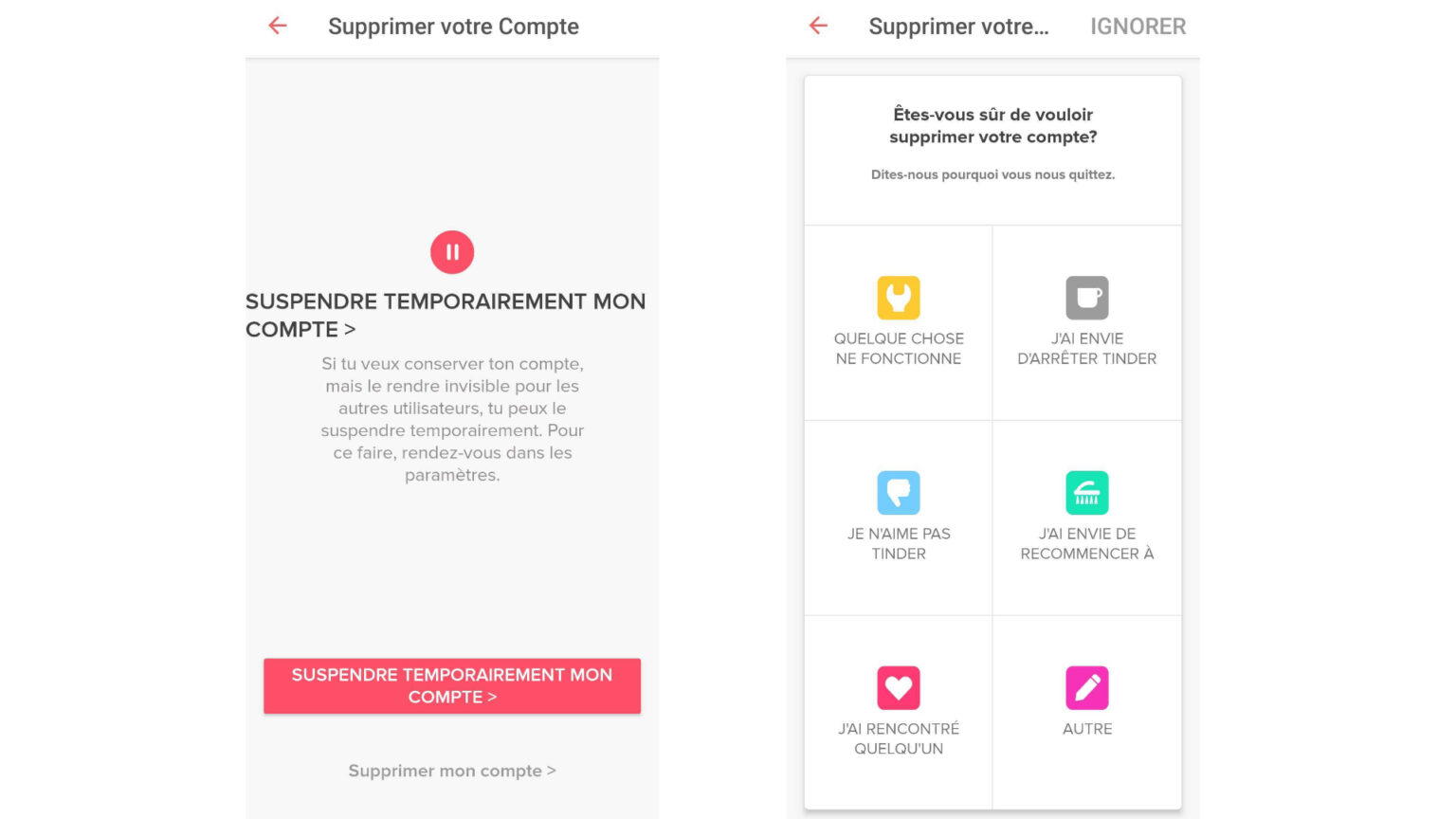 Comment supprimer son compte Tinder Numerama