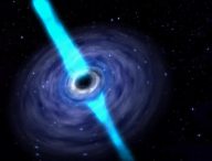 Vue d'artiste d'un disque d'accrétion autour d'un trou noir. // Source : National Radio Astronomy Observatory, USA