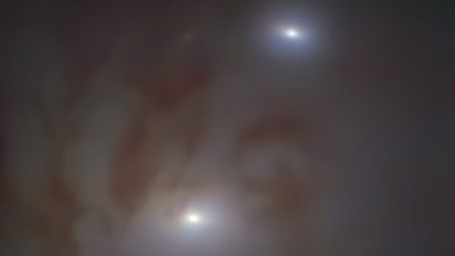 Vue de la paire de trous noirs. // Source : ESO/Voggel et al. (image recadrée)