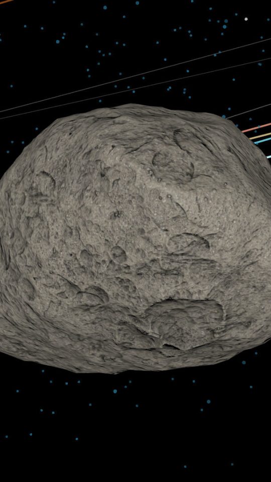 L'astéroïde Apophis dans la visualisation de la Nasa. // Source : Capture d'écran Eyes on Asteroids Nasa L'astéroïde Apophis dans la visualisation de la Nasa. // Source : Capture d'écran Eyes on Asteroids Nasa