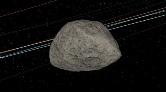 L'astéroïde Apophis dans la visualisation de la Nasa. // Source : Capture d'écran Eyes on Asteroids Nasa L'astéroïde Apophis dans la visualisation de la Nasa. // Source : Capture d'écran Eyes on Asteroids Nasa