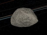 L'astéroïde Apophis dans la visualisation de la Nasa. // Source : Capture d'écran Eyes on Asteroids Nasa