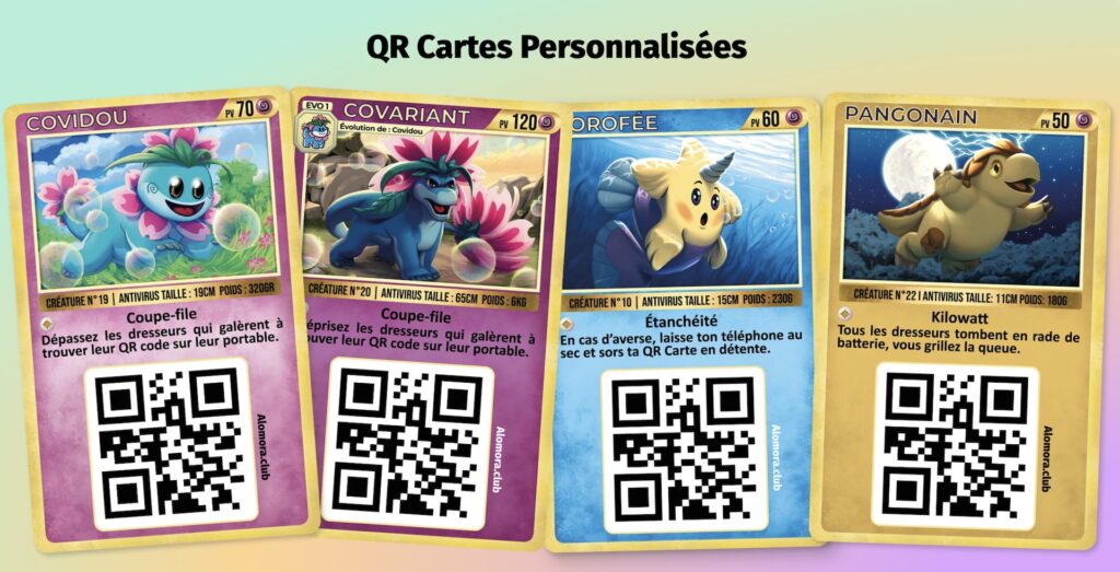 Des cartes personnalisées avec votre QR Code que nous déconseillons toujours d'utiliser pour la sécurité de vos données personnelles