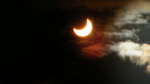 Éclipse solaire partielle. // Source : Flickr/CC/David Paleino (photo recadrée)