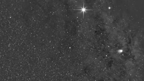 La comète Léonard a été prise en photo par Solar Orbiter // Source : ESA/NASA/NRL/SoloHI
