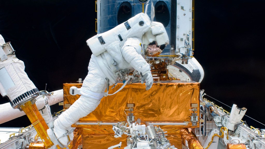 Servicing Mission en mai 2009. // Source : Flickr/CC/Nasa Goddard Space Flight Center (photo recadrée)