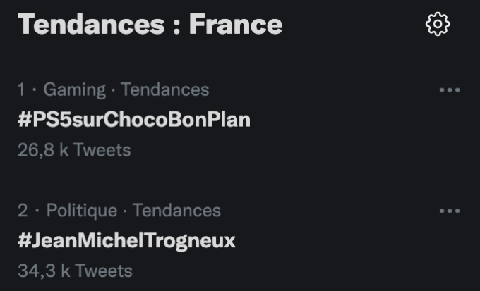 Le hashtag sur Jean-Michel Trogneux était le 2e sujet en top trend le 14 décembre 2021 sur Twitter // Source : Capture d'écran Numerama Le hashtag sur Jean-Michel Trogneux était le 2e sujet en top trend le 14 décembre 2021 sur Twitter // Source : Capture d'écran Numerama