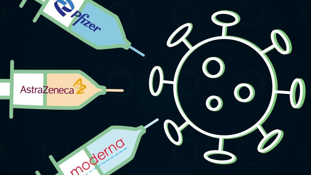 Au coeur de la crise, il y avait 3 vaccins disponibles : ceux de Pfizer, Moderna et AstraZeneca. // Source : Numerama