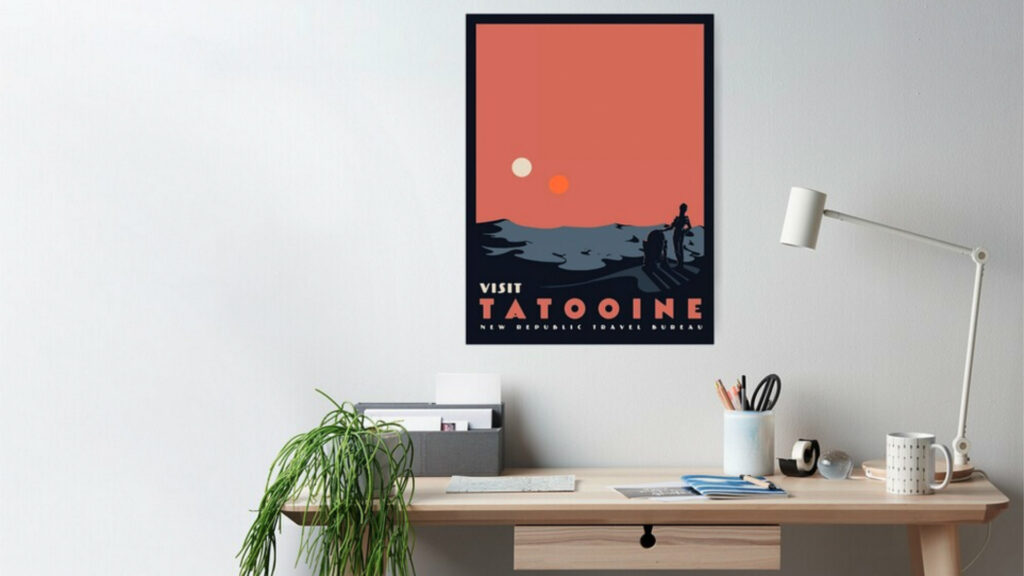 Le poster est disponible en plusieurs tailles pour mieux découvrir cette belle planète // Source : RedBubble