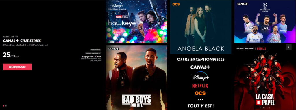 Netflix, Disney+, OCS et Canal sont disponibles en pack à moins de 26 euros