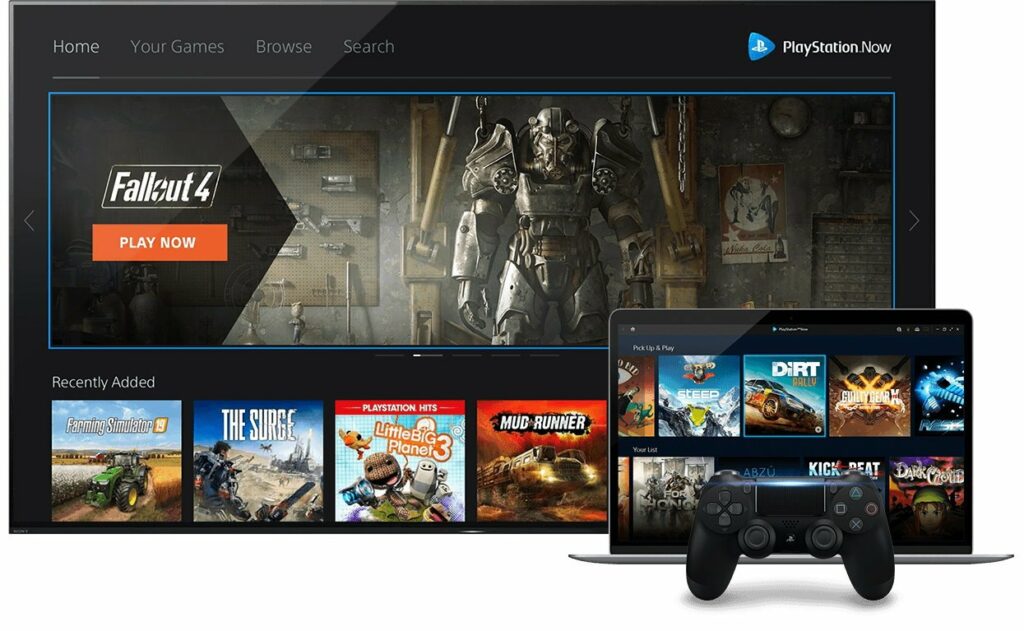 L'interface du service PlayStation Now // Source : Sony