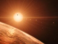 Vue d'artiste de TRAPPIST-1. // Source : ESO/M. Kornmesser