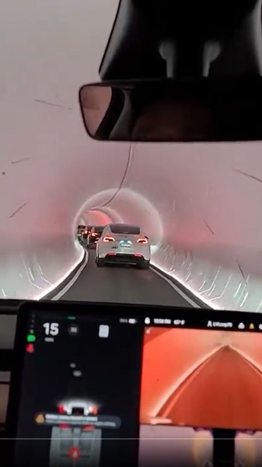 Bouchon dans les tunnels Boring Company // Source : Twitter @Pixelnull 