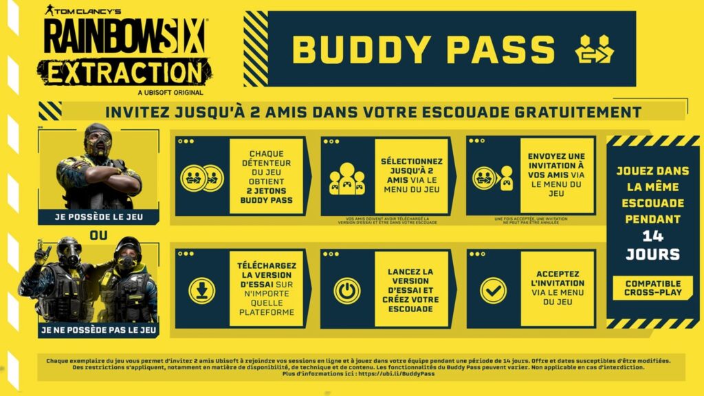 Le Buddy Pass de Rainbow Six Extraction // Source : Ubisoft