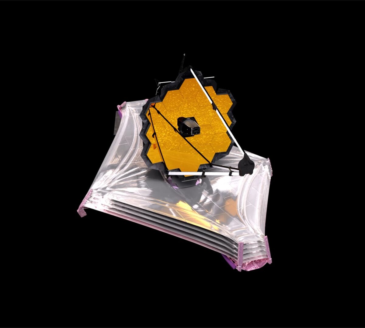 Extrait d'une animation sur le déploiement du JWST. // Source : NASA's Goddard Space Flight Center Conceptual Image Lab