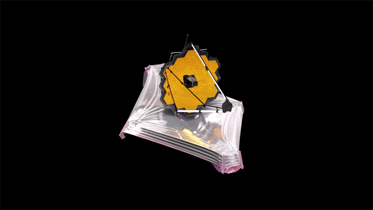 Extrait d'une animation sur le déploiement du JWST. // Source : NASA's Goddard Space Flight Center Conceptual Image Lab