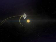 Représentation de James Webb dans l'espace, en orbite autour du point de Lagrange L2. // Source : NASA's Goddard Space Flight Center