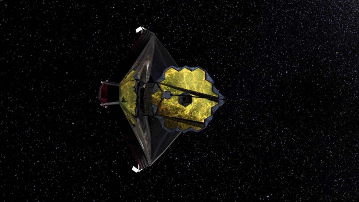 Le JWST en orbite autour de L2, vue d'artiste. // Source : NASA, SkyWorks Digital, Northrop Grumman, STScI