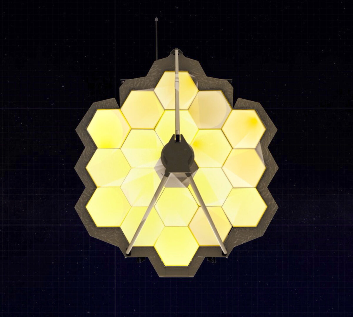 Miroir doré du JWST. // Source : NASA's Goddard Space Flight Center