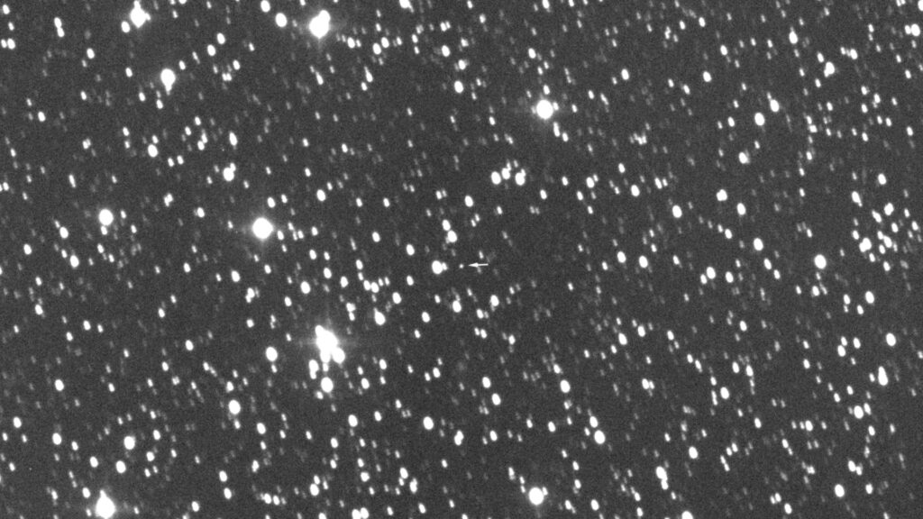 Vous voyez ce petit point ? C'est James Webb. // Source : Gianluca Masi, The Virtual Telescope Project (photo recadrée)