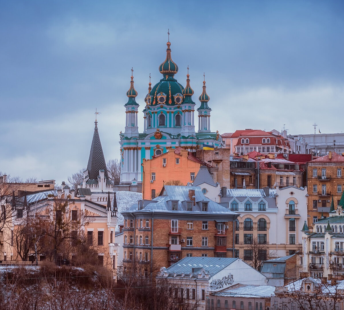 Quartier de Podliv à Kiev, en Ukraine // Source : David Mark par Pixabay