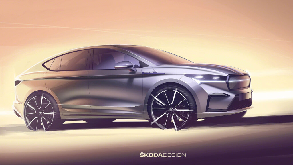 sketch Skoda Enyaq Coupé iV // Source : Skoda