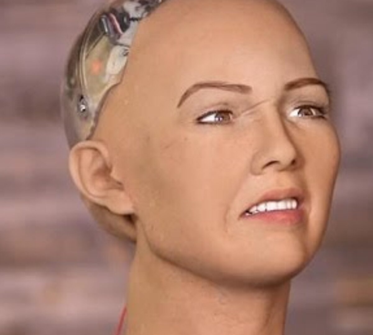 Robot humanoïde Sophia // Source : Sophia en interview avec CNBC