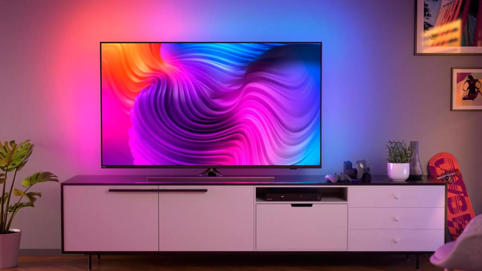 Philips The One 55″ TV Deal: 4K QLED with Ambilight for 0