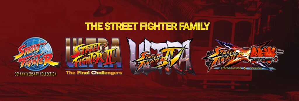 Plusieurs logos de la saga Street Fighter