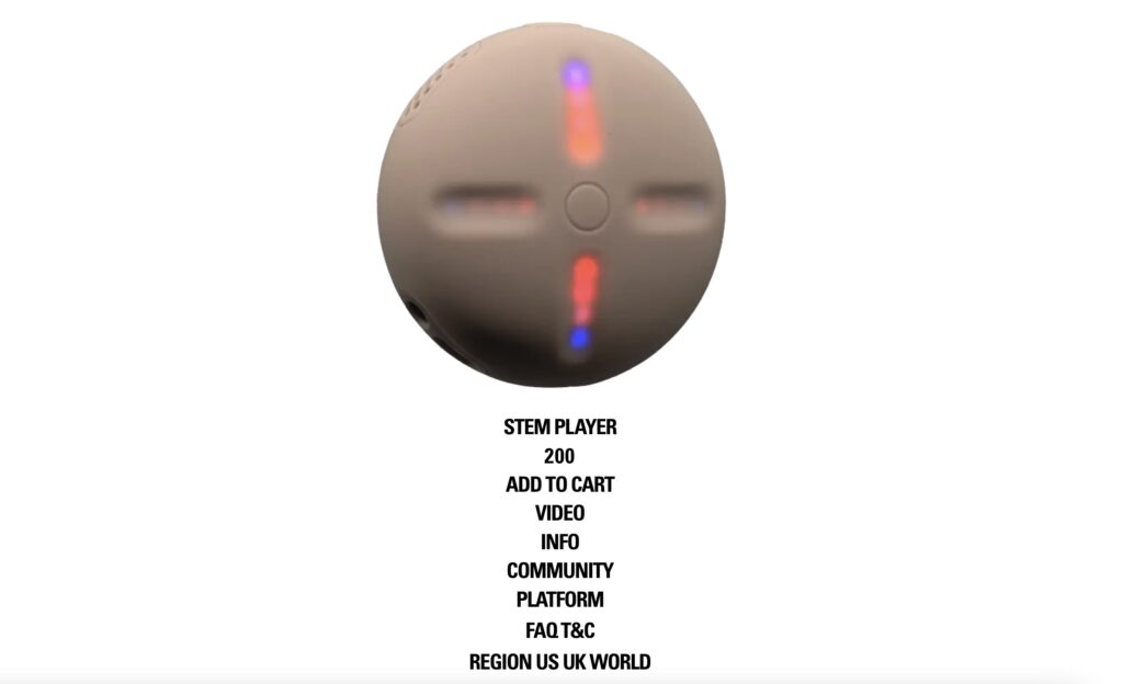 Le Stem Player de Kanye West // Source : Capture d'écran Numerama