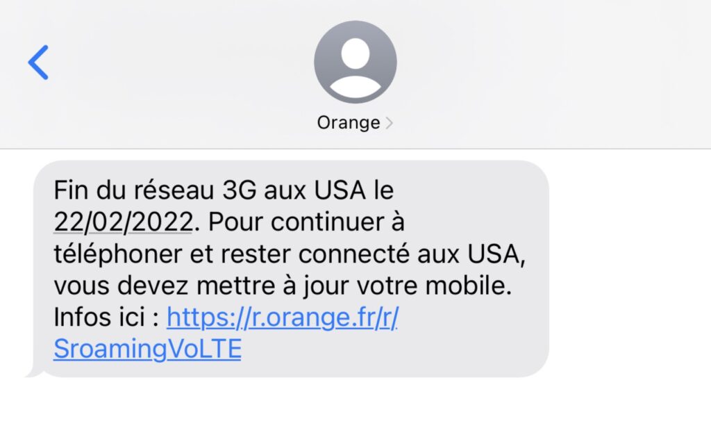 Fin 3G etats unis orange