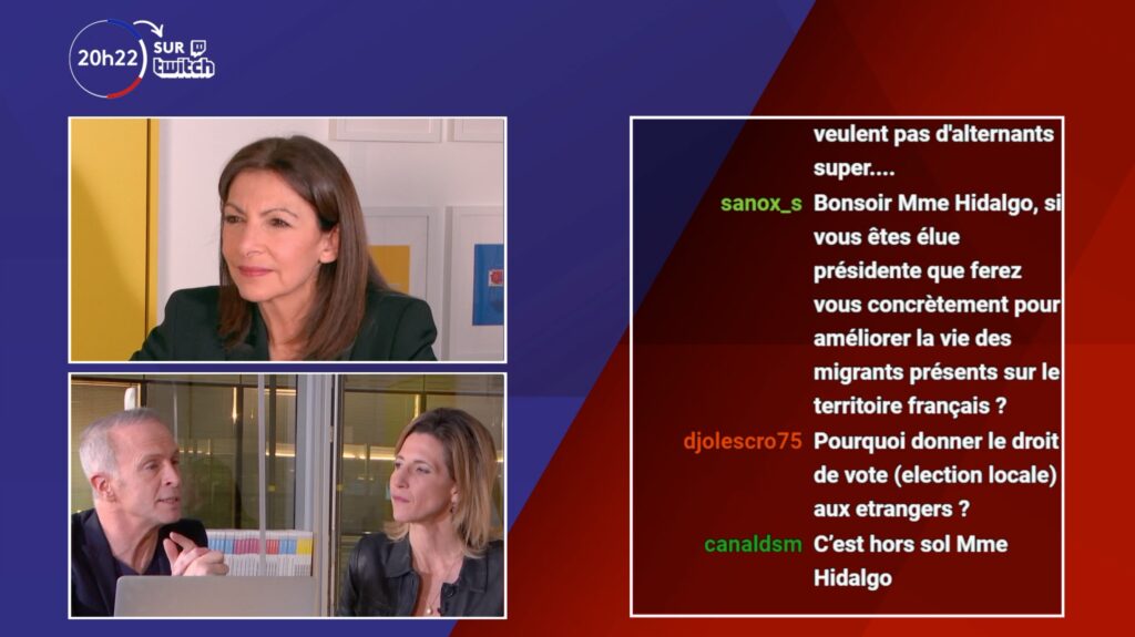 Anne Hidalgo sur Twitch avec FranceTV // Source : FranceTV / Twitch