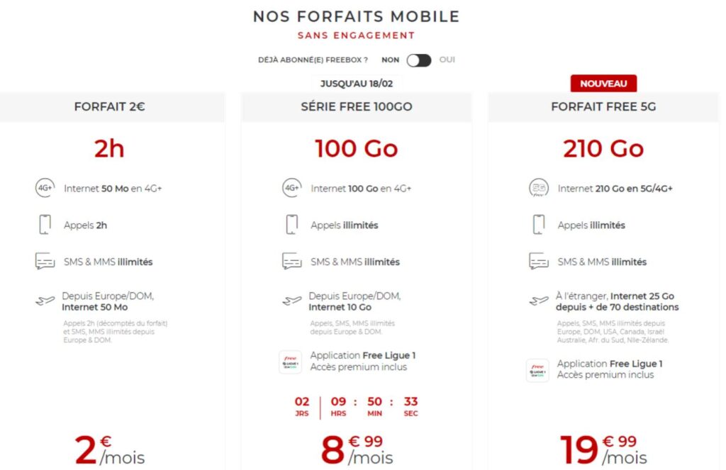 Free mobile forfait 100 Go Numérama