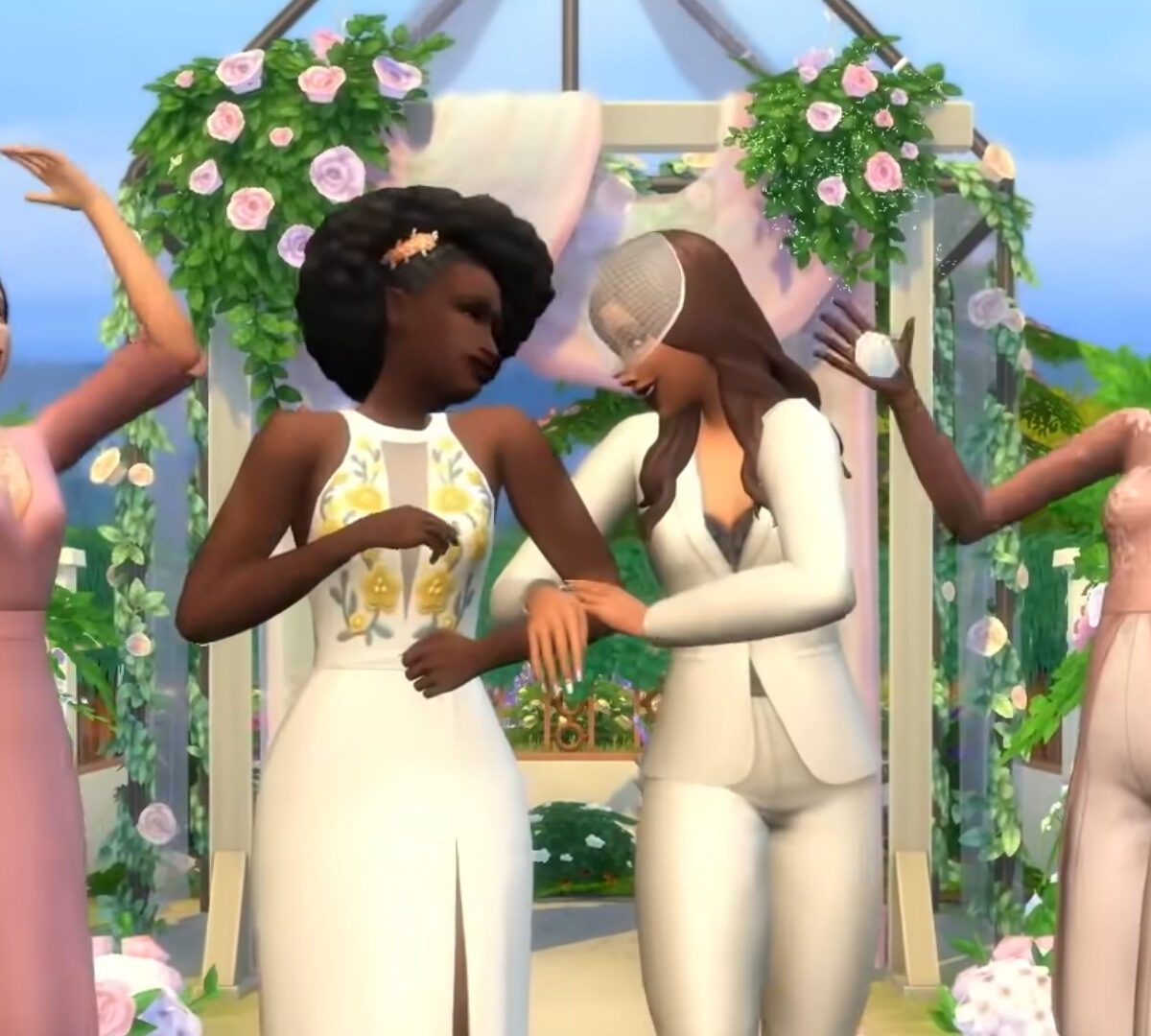 Le mariage de Dom et Cam dans Les Sims 4. // Source : Capture d'écran YouTube The Sims