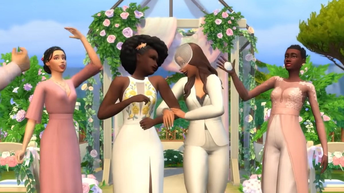 Le mariage de Dom et Cam dans Les Sims 4. // Source : Capture d'écran YouTube The Sims