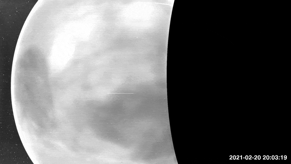 Images du côté nocturne de Vénus, lors du 4e survol par la sonde Parker. // Source : NASA/APL/NRL